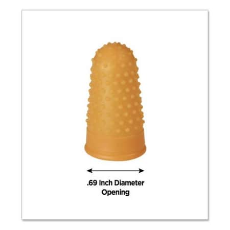 Pen2Paper Rubber Fingertip Pads, Amber - Size 12 - Large, 12PK PE3752529
