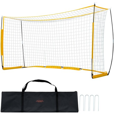 Vevor 12x6 ft Portable Soccer Goal Kids Soccer Net Carry Bag Backyard Training Yellow SSH12X6