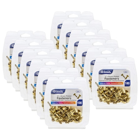Bazic Products Brass-Plated Fasteners, 1/2in, 1200PK 250