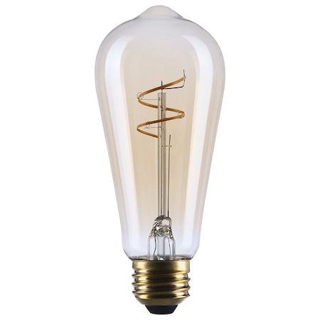 Satco 3.5 Watt ST19 LED 2000K CCT Medium Base Clear Glass Amber Coil Filament Dimmable 120 Volt S14206