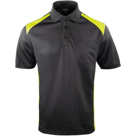 Propper Midweight Colorblock Pocket Men's Polo, Black/Yellow, Large F5344