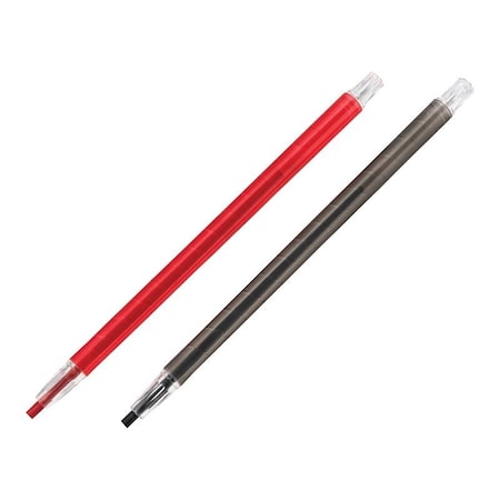 Qep Mechanical China Marker, Black/Red, Plastic Barrel, 2PK 38778