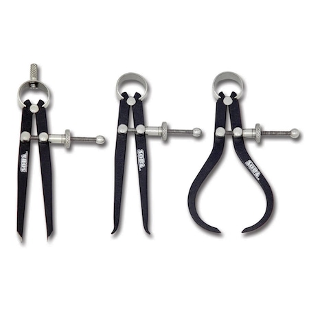 Hhip Pro-Series 4 in 3 Piece Spring Caliper & Divider Set 4906-0071