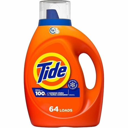 Tide Laundry Detergent, Liquid, Original, Blue, 4 PK 12110