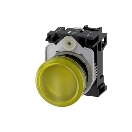 Siemens Indicator lights, 22 mm, round, plastic, yellow, lens, smooth 3SU1103-6AA30-1AA0-ZY11