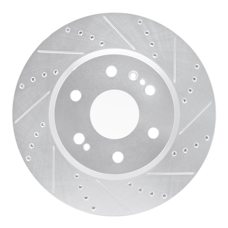 Dynamic Friction Co DFC Brake Rotor - Drilled and Slotted - Silver 631-47080R