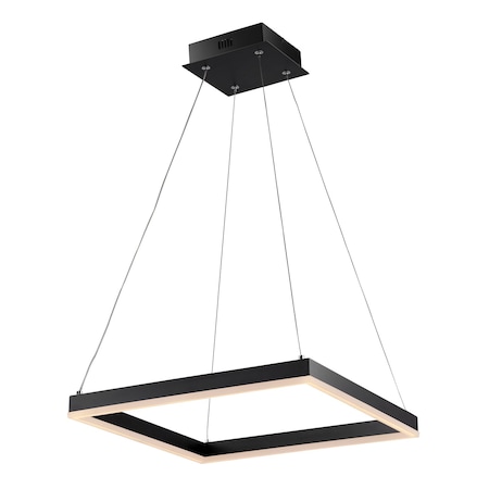 Jonathan Y Nero 15.75" Square Contemporary Modern Metal Integrated LED Pendant Light, Black JYL7104A