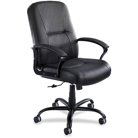Safco Big and Tall Chair Big and Tall Desk Chair, 19-1/2" Height, Leather, Black 3500BL