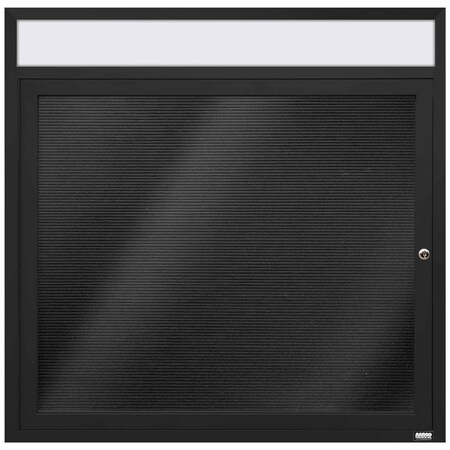 Aarco Enclosed Letter BoardDirectory w/ Powder Coated Black Aluminum Frame and Header, 36''Hx36''W, 1 Door ADC3636HBK