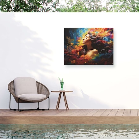 Trademark Fine Art Outdoor Canvas Art Michael David Ward 'Bliss' Wall Art for Patios, or Gardens GRL01025-OC1419WR