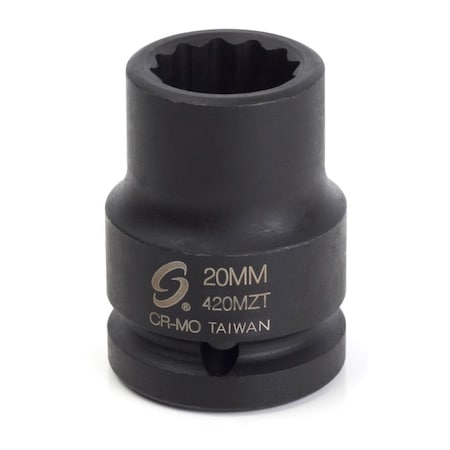 Sunex 3/4 in Drive 20Mm 12-Point Thin Wall Impact Socket 420MZT