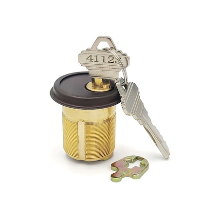 Ecs Hardware Durable Prem Mortise Cylinder, 1-1/2 in, Keyed Alike w/Ring, Schlage SC1 Keyway, US10B, Dark Oxidized Sa ECSH-MC04-10B-SC1-KA10