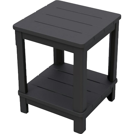 Adams Keter Graphite 16'' Square Resin Deluxe Side Table 259974