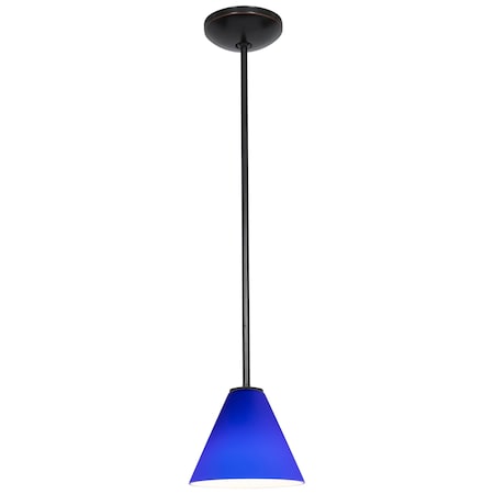 Access Lighting Martini, LED Pendant, Oil Rubbed Bronze Finish, Cobalt Glass 28004-3R-ORB/COB
