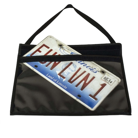 C-Line Products 13" x 7" Black Stitched License Plate Holder (Tag Bag) with Hanging Strap, 1/EA, 15EA/CT 41902-CT