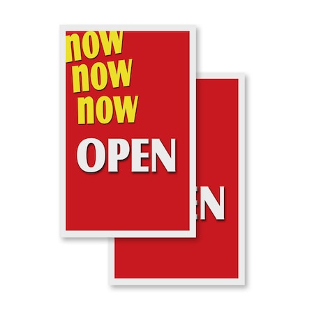Signmission Now Open, Vinyl Decals Only 24 Inch x 36 Inch, Vinyl Decal, 2PK DSB-2436-2PACK-Now Open