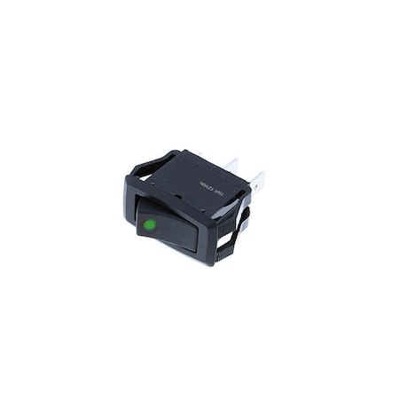 Switch Components Mid-Size Rocker, 4P SPST OFF-ON, Green LED RG2-1A-DC-1-GL