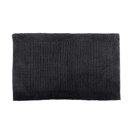 Lavish Home Bathroom Rugs 2-Piece Cotton Bath Mat Set Reversible Rugs for Shower, Tub, Toilet, or Vanity HT-BATH3-BL