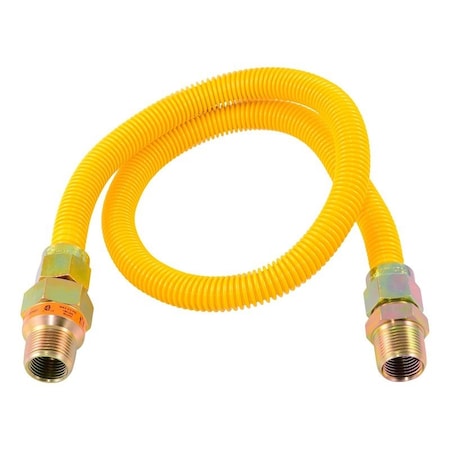 Eastman Gas Connector, 3/4 in, FIP x MIP, Stainless Steel, Epoxy-Coated, 36 in L, 5/8 in OD 30YE54V436B