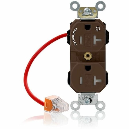 Leviton Straight Blade Receptacle, 5-20R, 20 A, 125V AC, Flush Mount, Self-Grounded MT563-1C