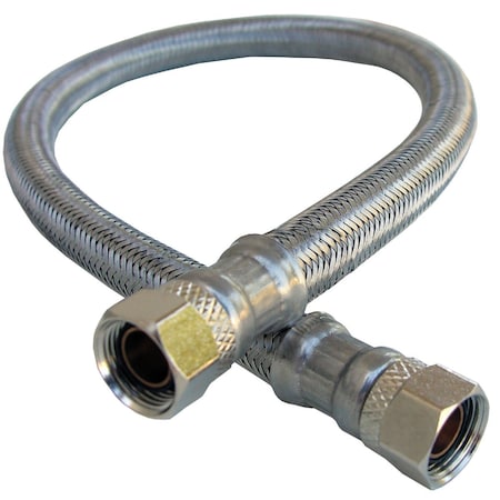 Westlake Pipe & Fittings 3/8 In.Cx3/8 In.Cx16'' L Braided SS Flex Line Appliance Water Connector 10-0974