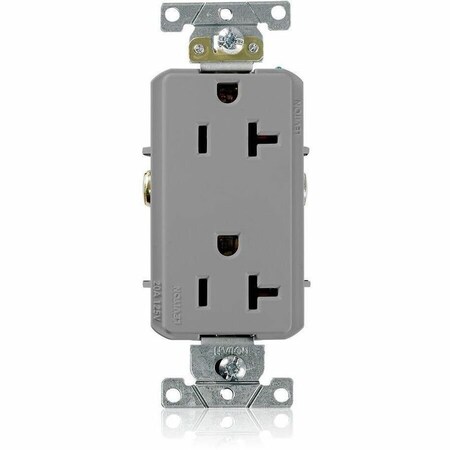 Leviton Commercial Grade Decora Receptacle, 20 Amp, 125 Volt 16352-GY
