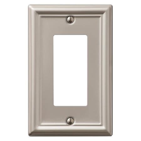 Amertac Chelsea Wallplate, 478 in L, 318 in W, 1 Gang, Steel, Brushed Nickel 149RBN