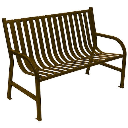 Witt Industries 5 Ft. Outdoor, Slatted Metal Bench, Brown M4-BCH-BN
