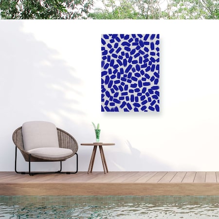 Trademark Fine Art Outdoor Canvas Art  Treechild 'Blue Brush Strokes Pattern' Wall Art for Patios, or Gardens 1X17007-OC1824WR
