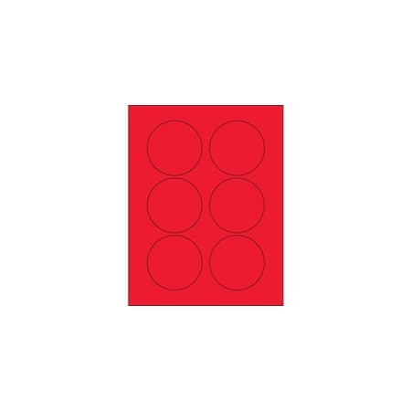 Bubblefast 3'' Fluorescent Yellow Circle Laser Labels-6 Labels per Sheet BFLL195RD