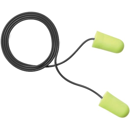 3M E-A-R Disposable Corded Ear Plugs, Metal Detectable, Bullet Shape, NRR 32 dB, Yellow, 200 PK 311-4106