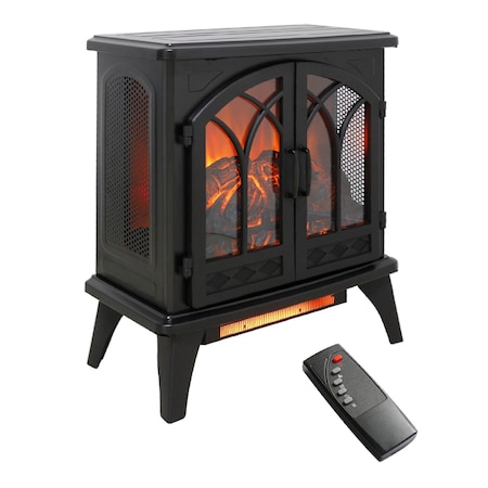 Edendirect 24 in. Freestanding Infrared Electric Fireplace with remote control in Black ZR-W1769112701