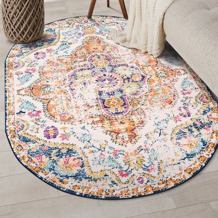 World Rug Gallery Traditional Medallion Area Rug 5 ft x 7 ft Oval Multi MON836MULTI5OV