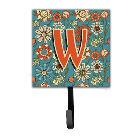Carolines Treasures Letter W Flowers Retro Blue Leash and Key Holder CJ2012-WSH4