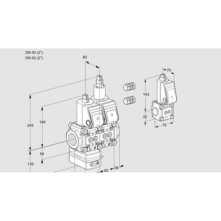 Honeywell Kromschroder VLV, SOLND, W PLIOT GAS VLV VAS, RP2, KROMSH KS88104456