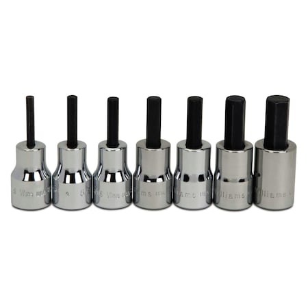 Williams 3/8" Drive Hex Bit Socket Set, SAE, 7 pcs JHWWSB-7A