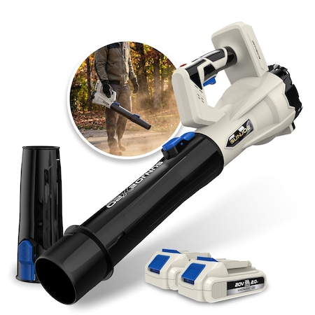 Sun Joe X20-Series, Cordless, 20-Volt Leaf Blower w/ 2-20-Volt 2-Amp Batteries X20-BLOWER-2AX2