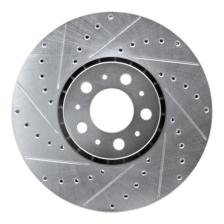 Dynamic Friction Co DFC Brake Rotor - Drilled and Slotted - Silver 631-27045L