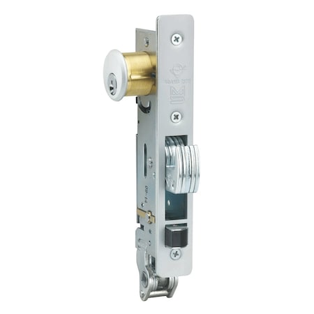 Adams Rite MS Deadlock/Deadlatch, Flat Faceplate, 1-1/8in Backset, Radius Strike, RH or LHR, Aluminum MS1890-3026-628