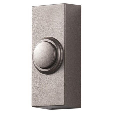 Heath Zenith Satin Nickel Silver Plastic Wireless Pushbutton Doorbell 18000219