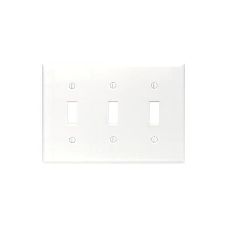 Leviton Switch Wallplate, Standard Size, Gang 3, White 88011