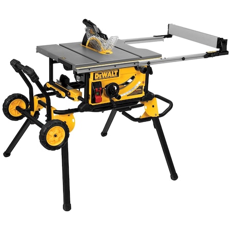 Dewalt 10" Jobsite Table Saw 32 - 1/2" (82.5cm) Rip Capacity, and a Rolling Stand DWE7491RS