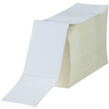 Tape Logic 4 x 4in White Fanfold Thermal Transfer Labels, 6000PK THL144