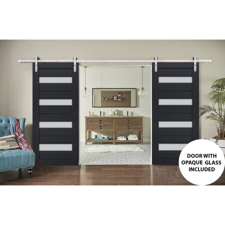 Sartodoors Sturdy Double Barn Door Solid Core Modern Interior VEREGIO7455DB-S-ANT-36