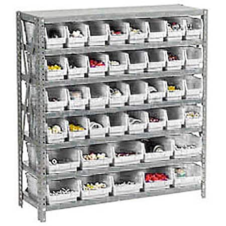 Global Industrial Steel Shelving - Total 42 4"H Plastic Shelf Bins Ivory - 36x12x39-7 Shelves 603432WH