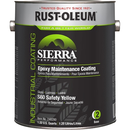 Rust-Oleum Epoxy Base Base, Safety Yellow, Gloss, 1 gal, 230 to 340 sq ft/gal, S60 Series 248280