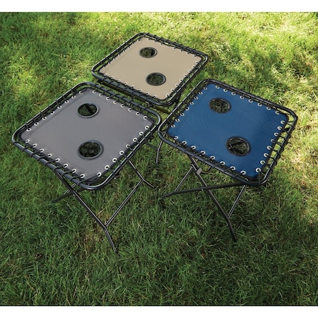 Outdoor Expressions Tan 18'' Square Steel Folding Side Table ZD-T1022-TAN