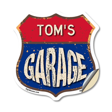 Signmission Tom's Garage, 12 Inch X 12 Inch, Vinyl Decal SHI-D-12-383-TOM