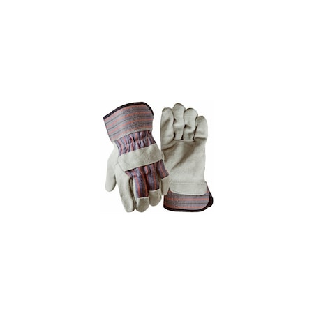 True Grip Leather-Palm Work Gloves, Suede Cowhide, Men's L 9223-26