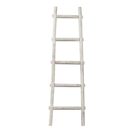 Homeroots 59" X 18" X 2" White Decorative Ladder Shelve 379916